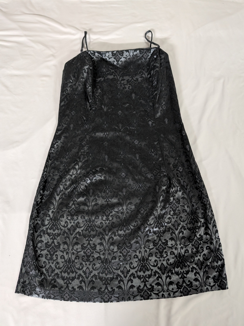 City Triangles Black Damask Midi Slip Dress